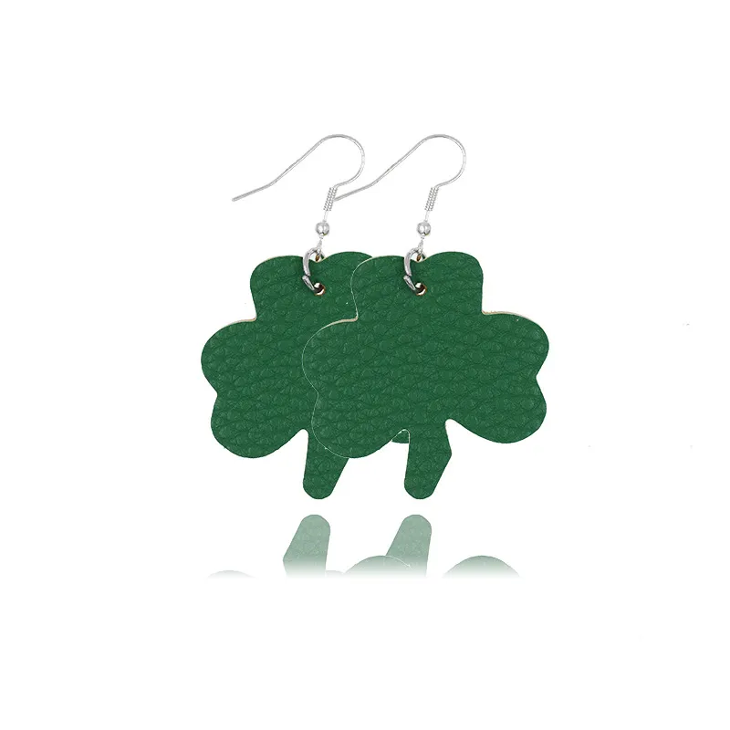 trevos st.patricks dia verde brincos de trevo decoração Cor Bege