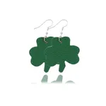 Clovers St.Patricks Day Green Shamrock Earrings Decoration Beige