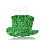 Clovers St.Patricks Day Green Shamrock Earrings Decoration Dark Green