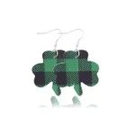 Clovers St.Patricks Day Green Shamrock Earrings Decoration Black