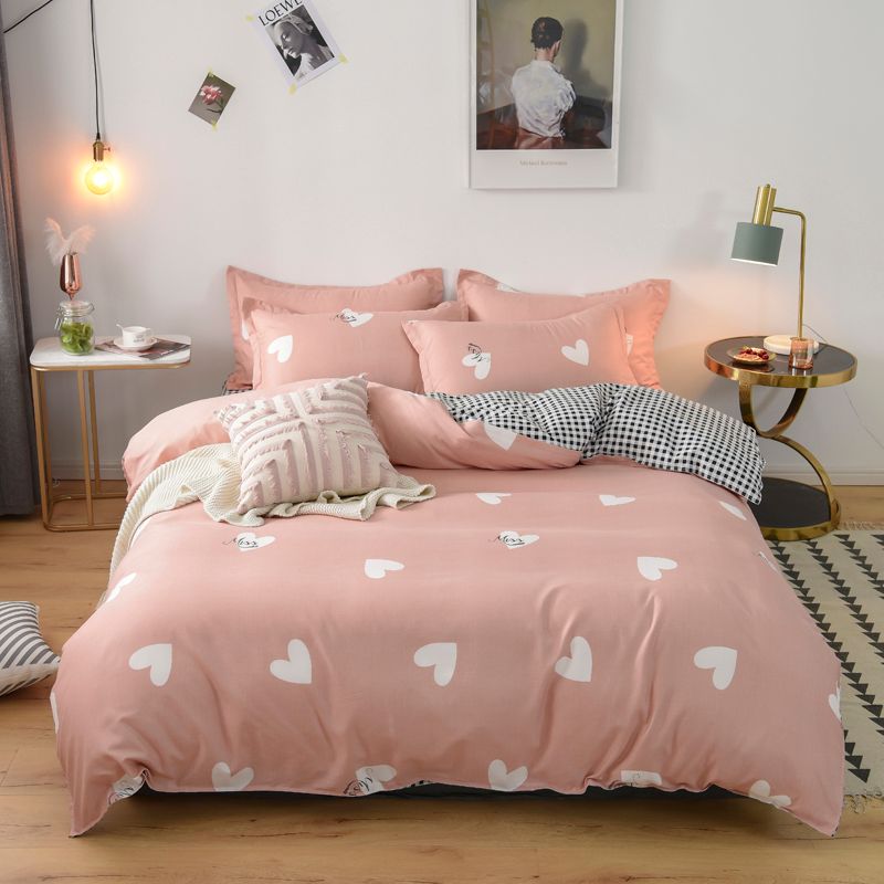 

4-PCS Heart Cover Set Bedding Sets Comfort Cover Pillow Cases
