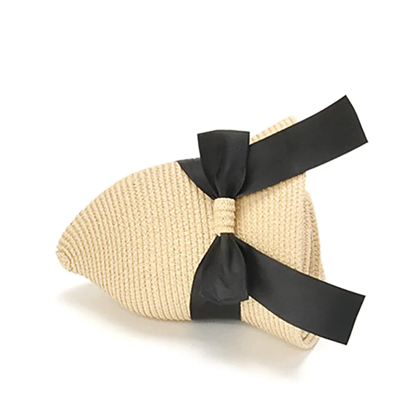 Straw Bowknot Beach Hats for Mommy and Me Beige big image 1