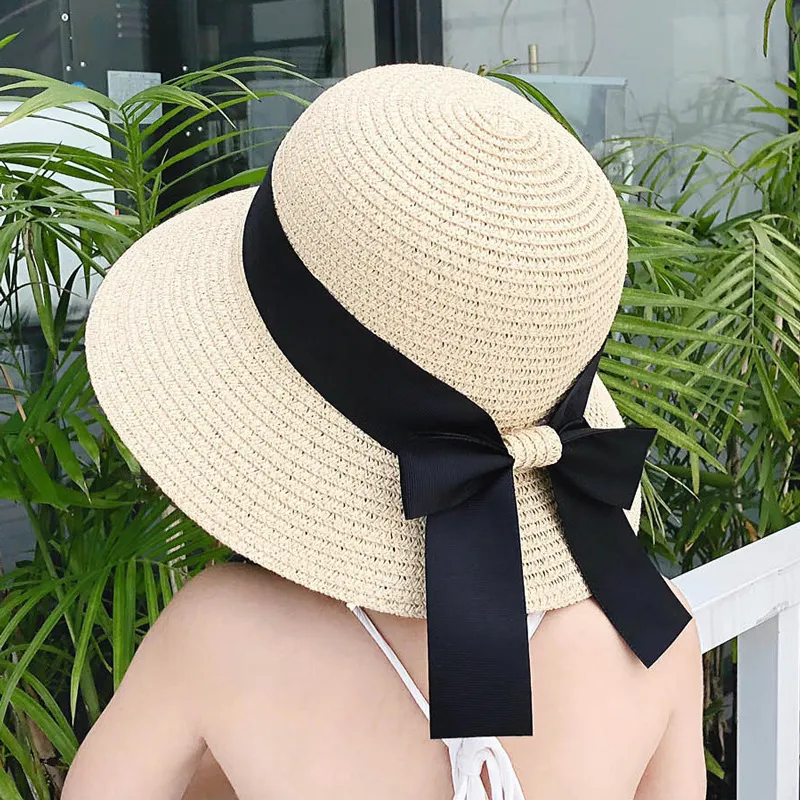 Straw Bowknot Beach Hats for Mommy and Me  big image 3