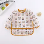 Baby Long-sleeved Waterproof Anti-wearing Clothes Baby Eating Gowns Protective Clothes With Rice Brown