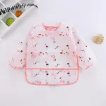 Baby Long-sleeved Waterproof Anti-wearing Clothes Baby Eating Gowns Protective Clothes With Rice Pink