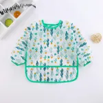 Baby Long-sleeved Waterproof Anti-wearing Clothes Baby Eating Gowns Protective Clothes With Rice Mint Green