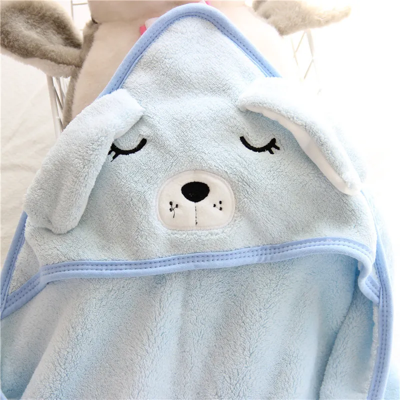 Baby Hug Blanket Spring Winter Autumn Newborn Air Conditioner Quilt Bath Towel Coral Fleece Hat Wrap Warm Birth Blanket Gift big image 4