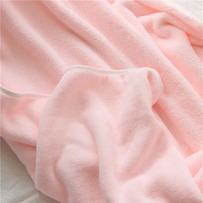 Baby Hug Blanket Spring Winter Autumn Newborn Air Conditioner Quilt Bath Towel Coral Fleece Hat Wrap Warm Birth Blanket Gift Pink big image 1