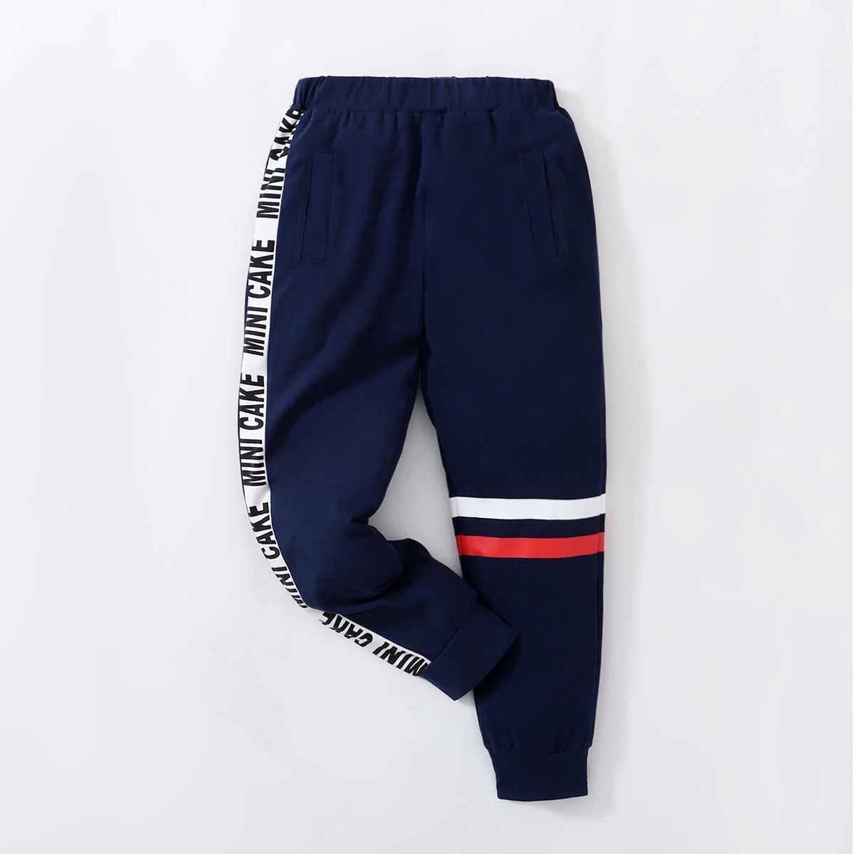 

Color Block Letter Print Athleisure Pants for Toddlers / Kids