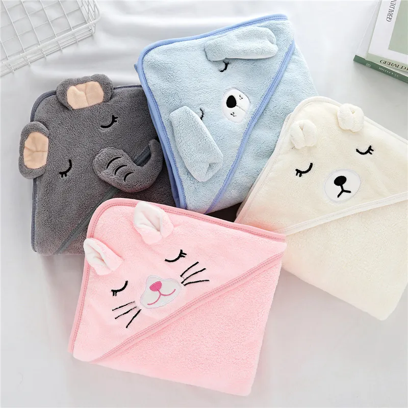 Baby Hug Blanket Spring Winter Autumn Newborn Air Conditioner Quilt Bath Towel Coral Fleece Hat Wrap Warm Birth Blanket Gift big image 5