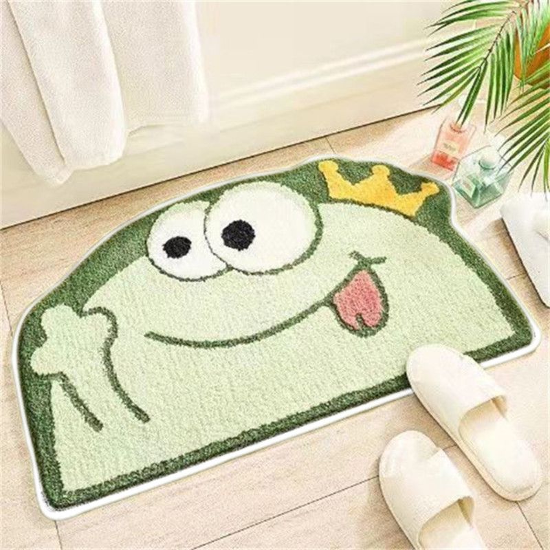 Tapis De Flocage De Sol Antidérapant En Daim Pour Chambre à Coucher En Peluche Tapis De Dessin Animé à Haute Absorption D'eau