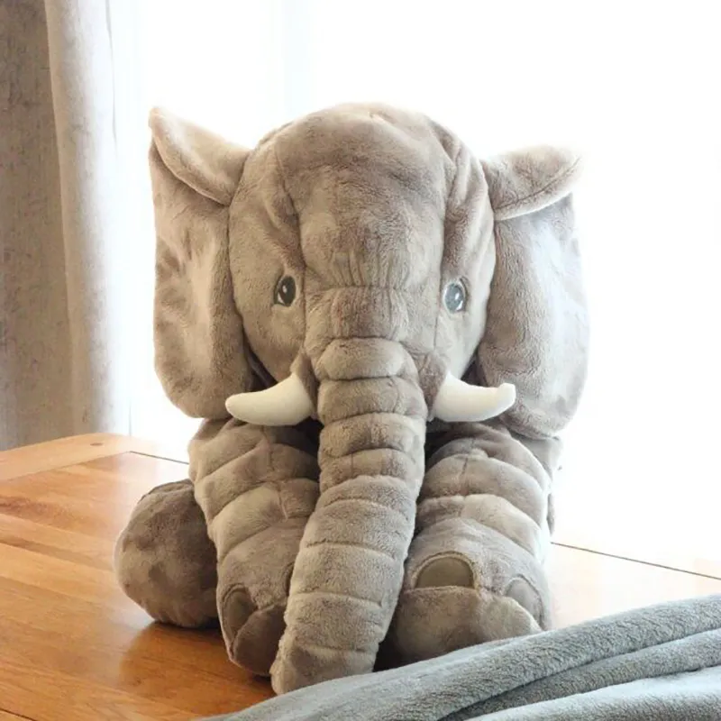 Graue Elefant-Plüschpuppe, niedliche große Stofftier-Plüschtier-Puppengeschenke für Mädchen, Jungen grau big image 1
