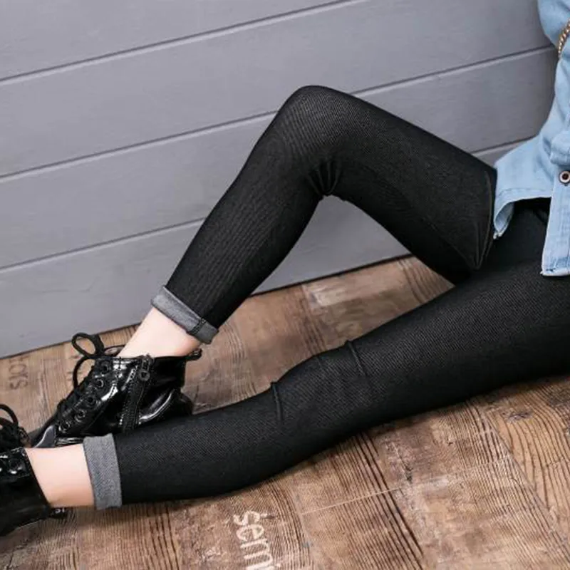 Kid Girl 100% Cotton Casual Elastic Denim Leggings  big image 9