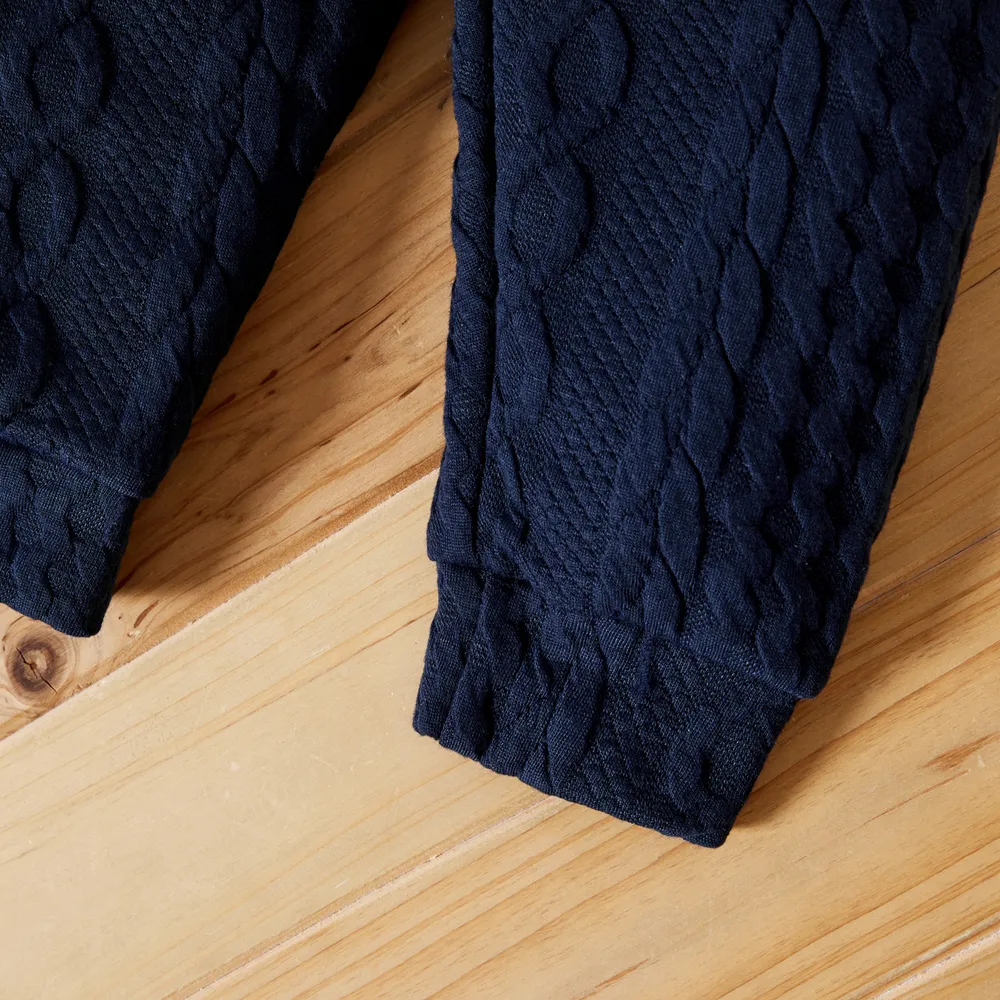2pcs Baby Boy/Girl Solid Long-sleeve Imitation Knitting Set big image 3