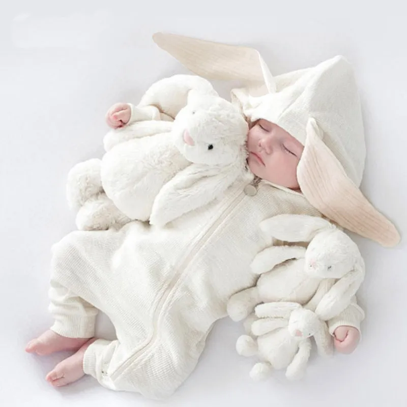 Ostern Baby Unisex Hypertaktil Lässig Langärmelig Baby-Overalls weiß big image 1