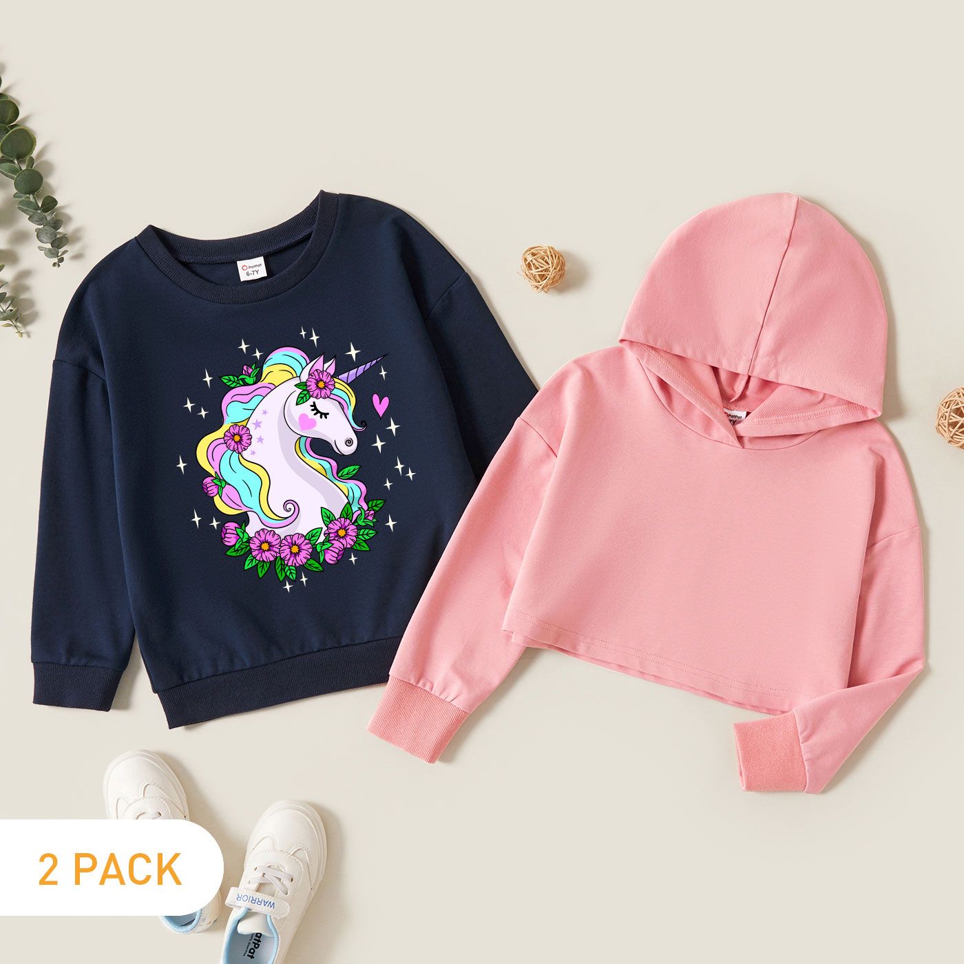 

2-Pack Kids Graphic Long-sleeve Pullover