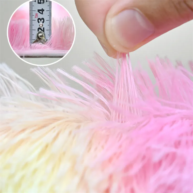 Rainbow Colors Long Hair Tie Dyeing Carpet Bay Window Bedside Mat Soft Area Rugs Shaggy Blanket Gradient Color Living Room Rug big image 2