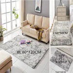 Rainbow Colors Long Hair Tie Dyeing Carpet Bay Window Bedside Mat Soft Area Rugs Shaggy Blanket Gradient Color Living Room Rug Light Grey