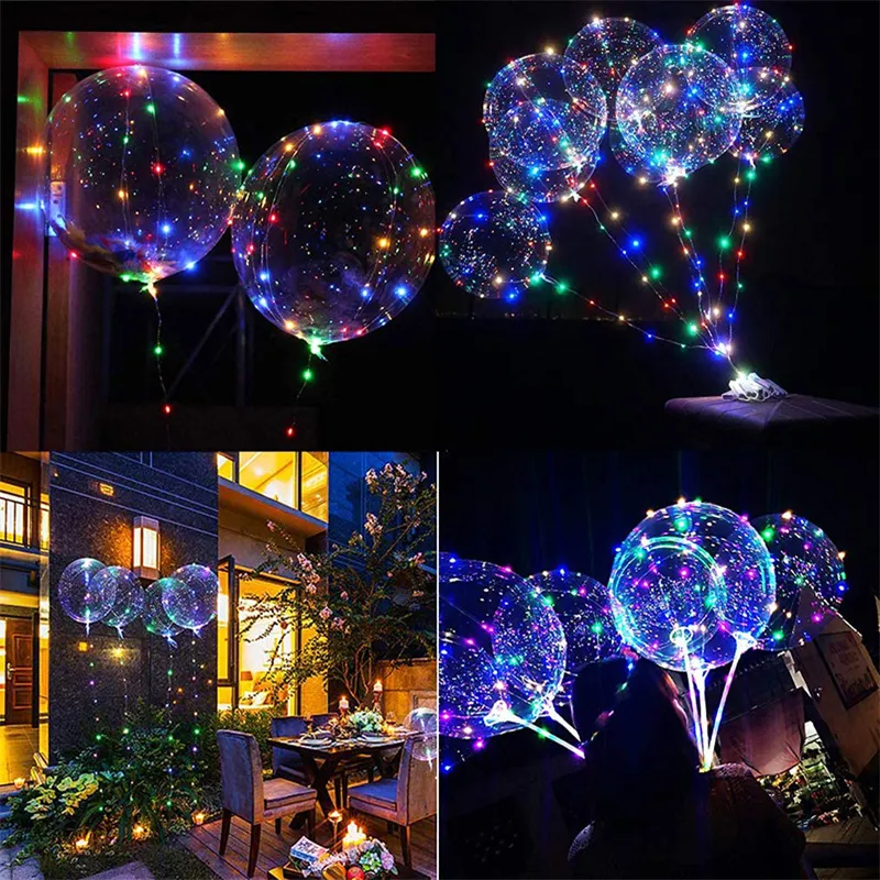 LED-Blasenballon Kupferdraht Lichterketten Hochzeit Geburtstag Urlaub Partydekorationen LED-Lichtballon Mehrfarbig big image 1