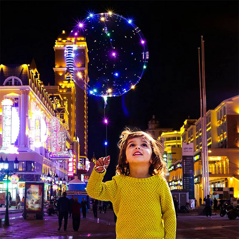 LED Bubble Balloon Copper Wire String Lights Wedding Birthday Holiday Party Decorations LED Light Balloon Multi-color image 6