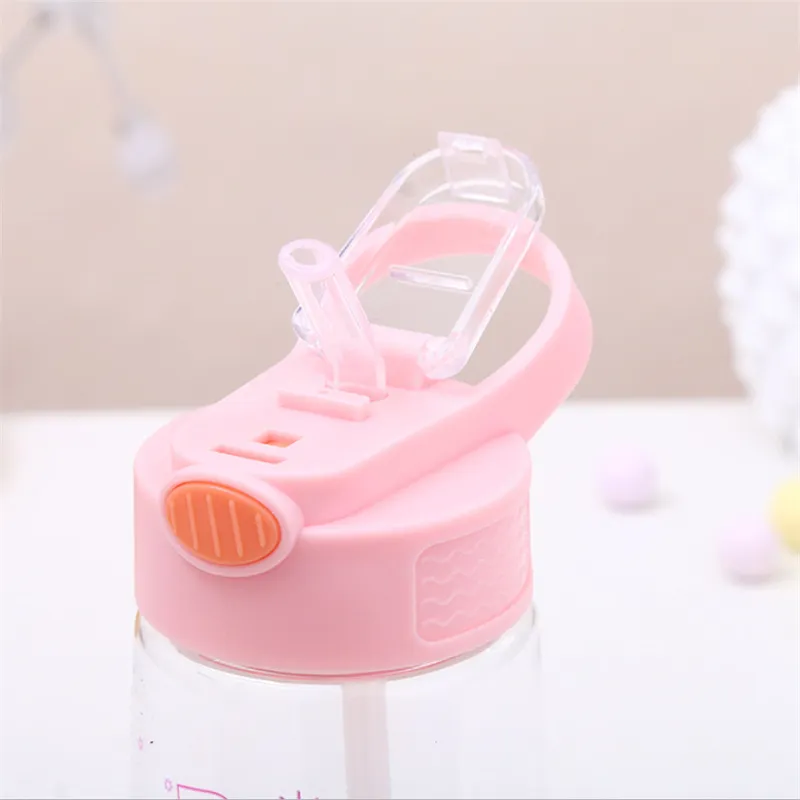 480 ml/16,23 onças para crianças com impressão de desenhos animados, canudo, garrafa de água, copo com canudinho, com alça, fácil de usar para meninas e meninos  image 2