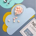 Kids Silicone Placemat Cloud Shape Non-Slip Placemat Portable Food Mat Dining Table for Baby Infants Toddlers Children Light Blue image 3