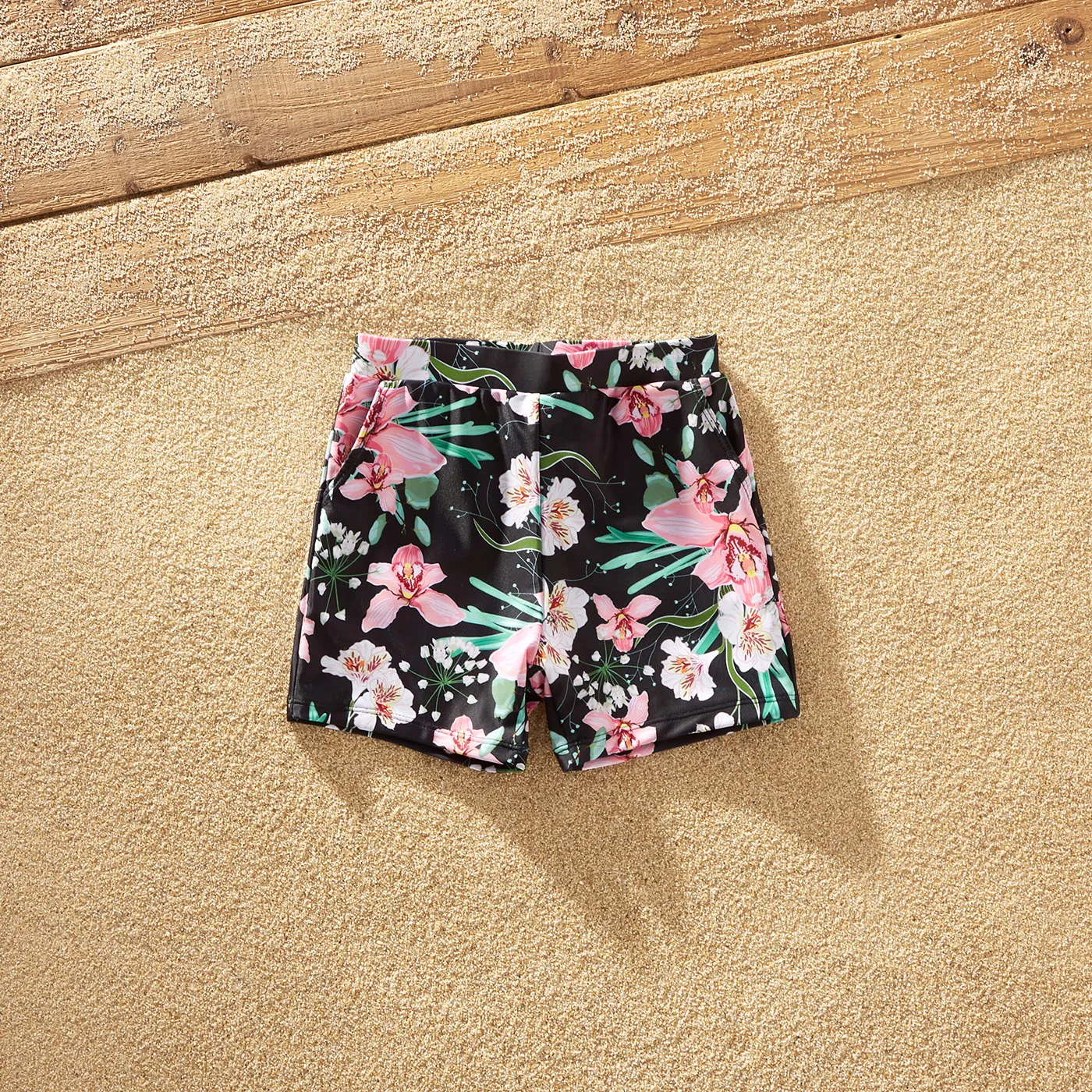 Look de família Plantas e flores tropicais Conjuntos de roupa para a família Fato de banho Rosa Claro image 4