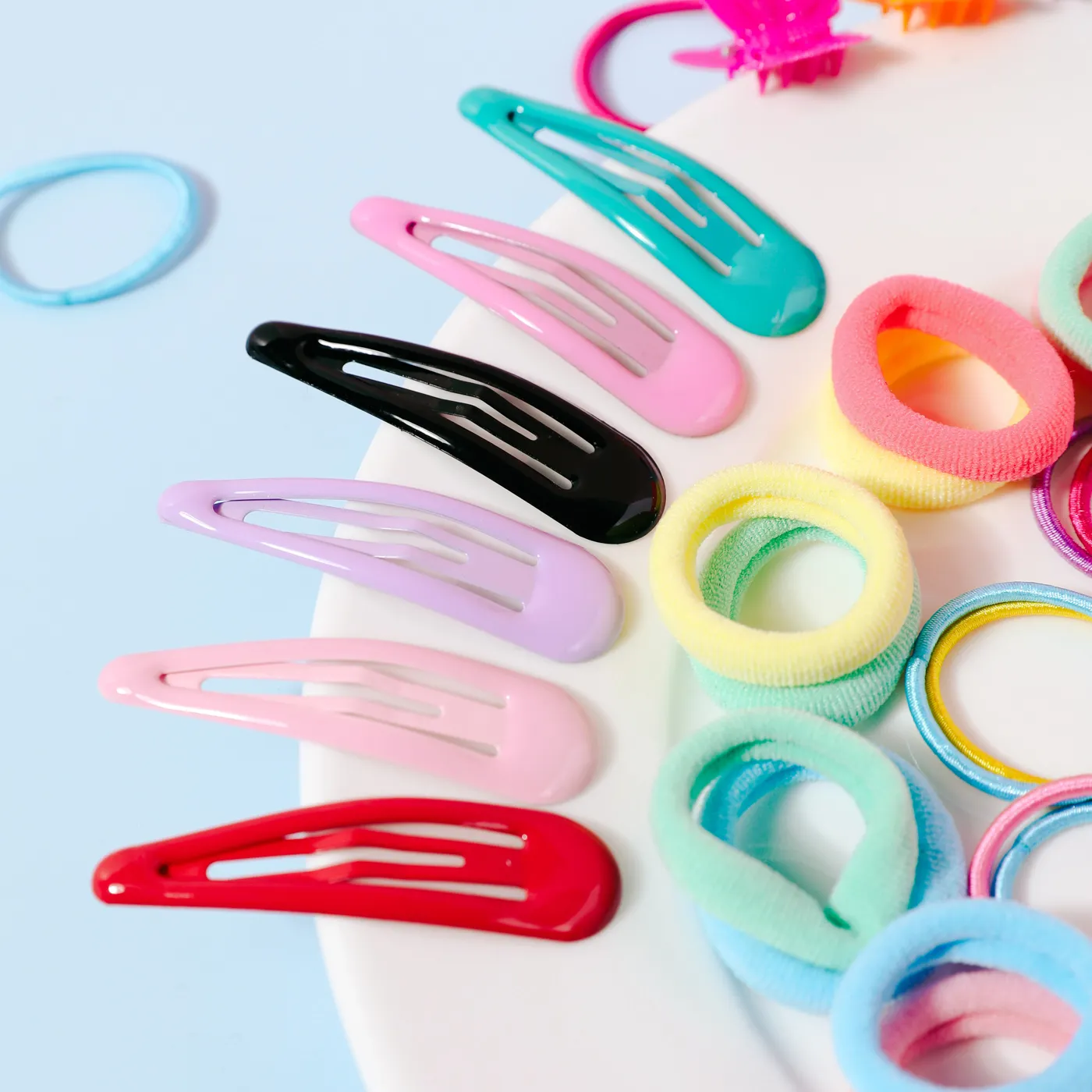 1180-pack Multi-Style Hair Ties and Hair Clips Hair Accessory Sets for Girls Color-C image 3