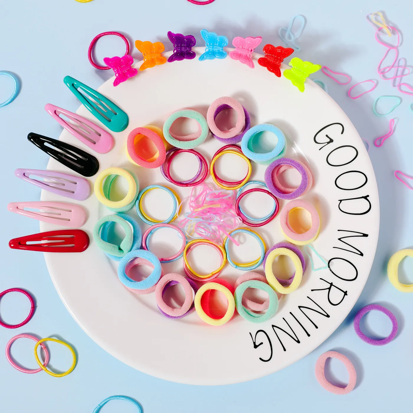 1180-pack Multi-Style Hair Ties and Hair Clips Hair Accessory Sets for Girls Color-C image 5