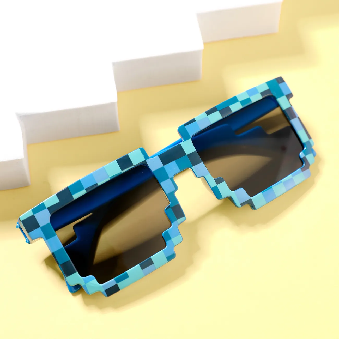 óculos decorativos de moldura de mosaico criativo para crianças Azul big image 1