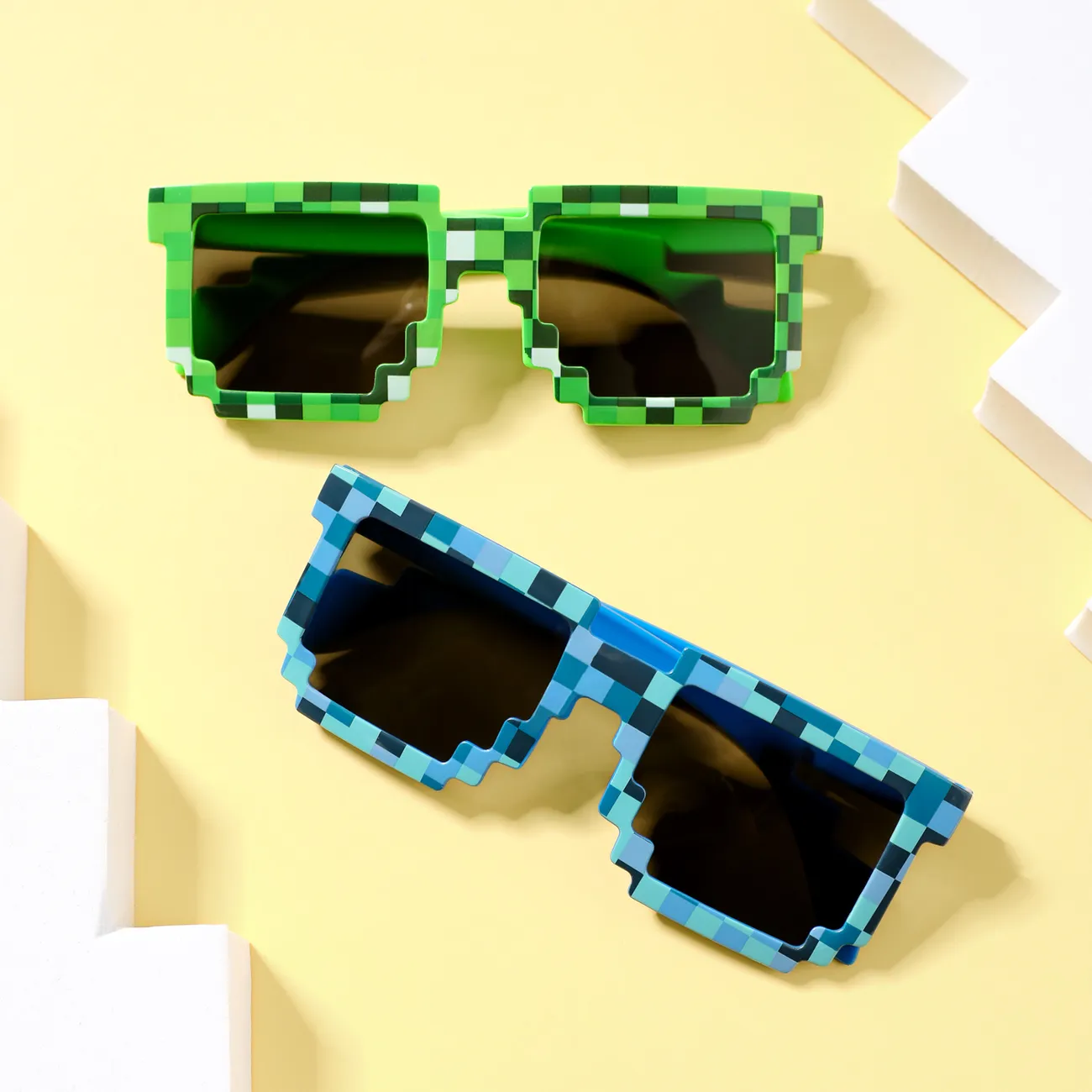 óculos decorativos de moldura de mosaico criativo para crianças Verde big image 1