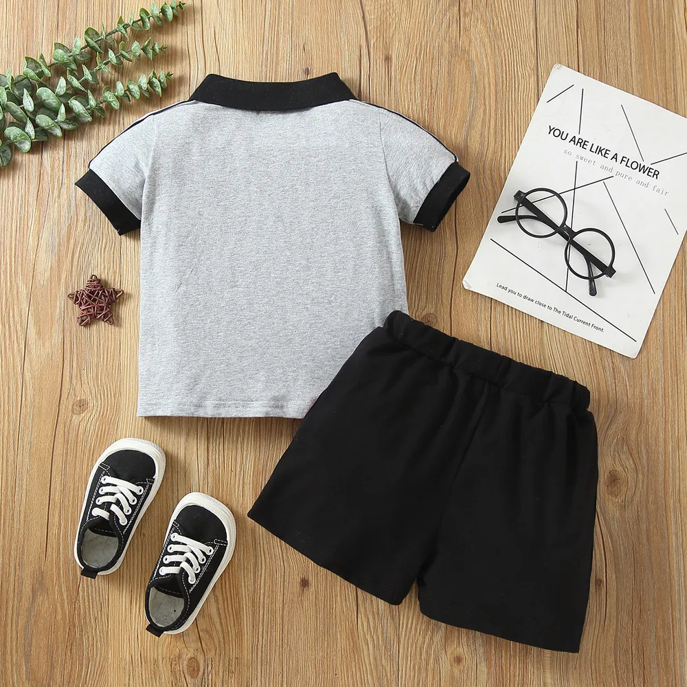 2 Stück Kleinkinder Jungen Polokragen Klassisch T-Shirt-Sets big image 6