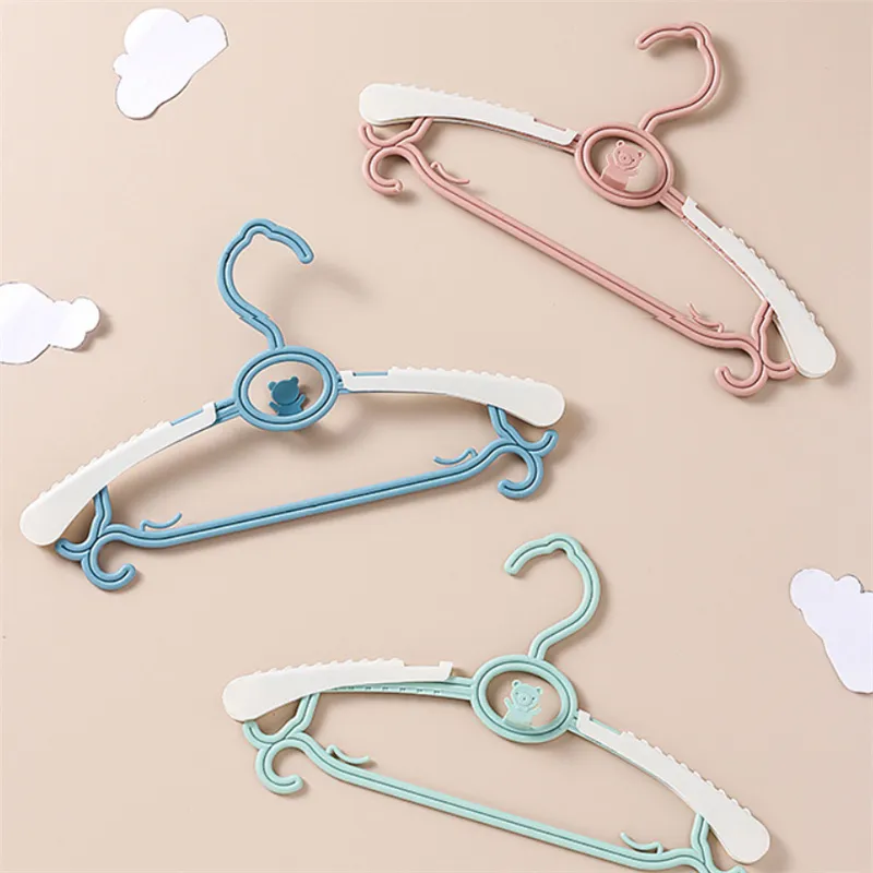 5-pack Adjustable Newborn Baby Hangers Plastic Non-Slip Extendable Laundry Hangers for Toddler Kids Child Clothes big image 6