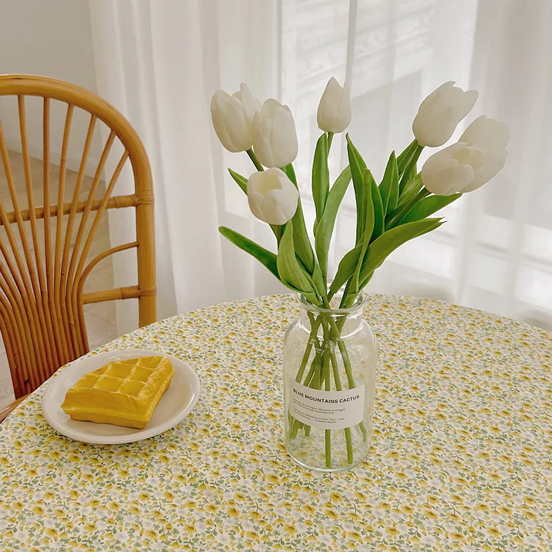 2-pack/5-pack tulipani fiori artificiali pu real touch tulipani finti fiori per la tavola ufficio matrimonio sala da pranzo decorazione della casa Bianco big image 1