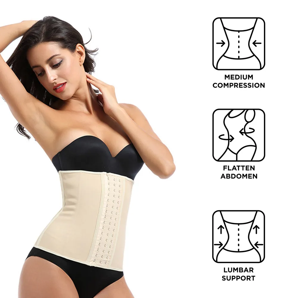 Latex Waist Trainer Steel Bones Corsetto Waist Cincher Girdle Trimmer Allenamento Clessidra Body Shaper per le donne big image 7