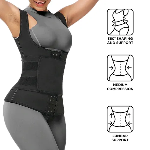 Womens Shapewear Weight Loss Waist Trainer Corset Tank Top Vest Sport Workout Slimming Body Shaper