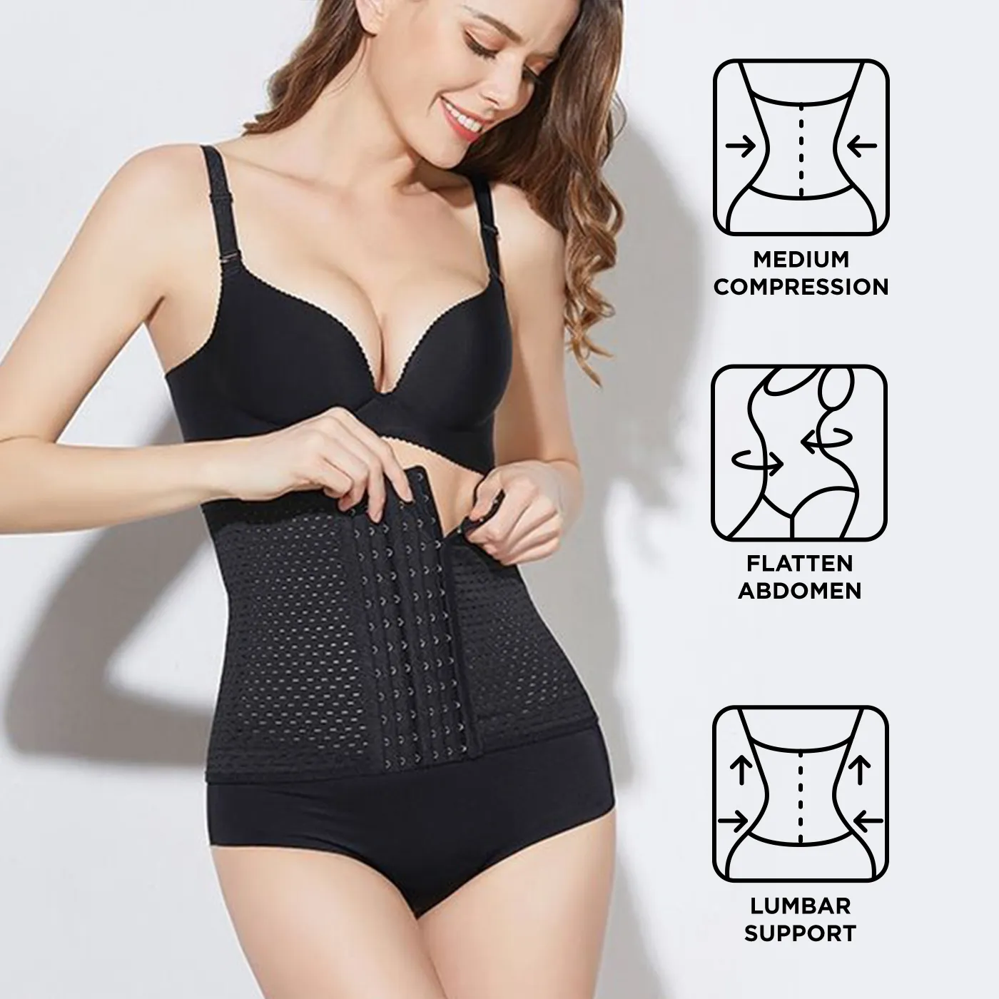 Breathable Maternity Postpartum Slimming Waist Belt Black big image 1