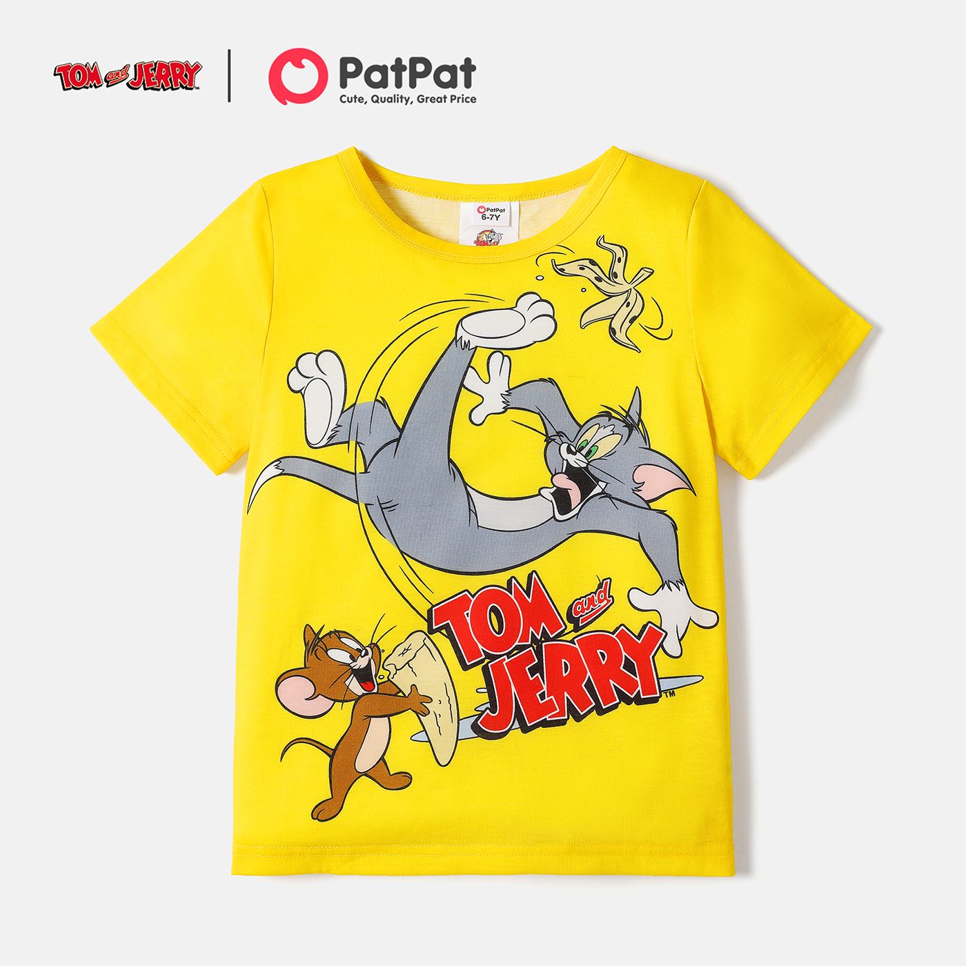 

Tom and Jerry Kid Boy Letter Print Short-sleeve Tee