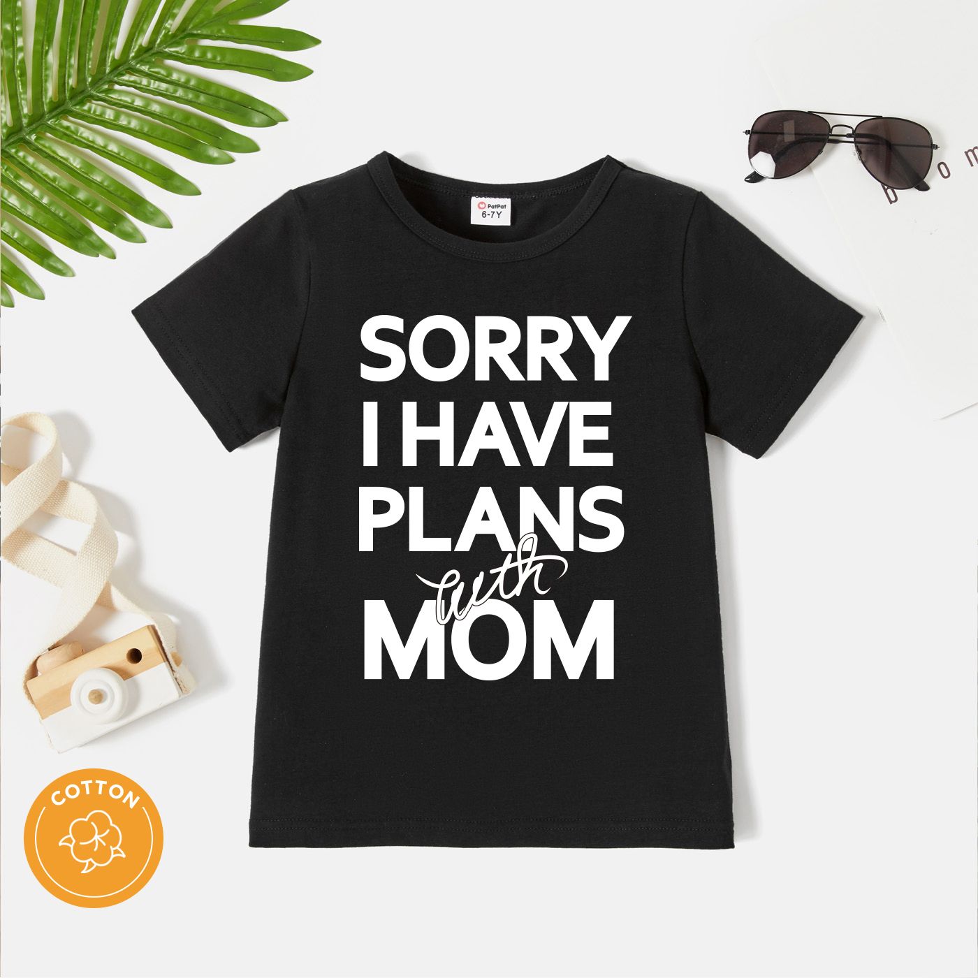 

Mother's Day Kid Boy Letter Print Short-sleeve Cotton Tee