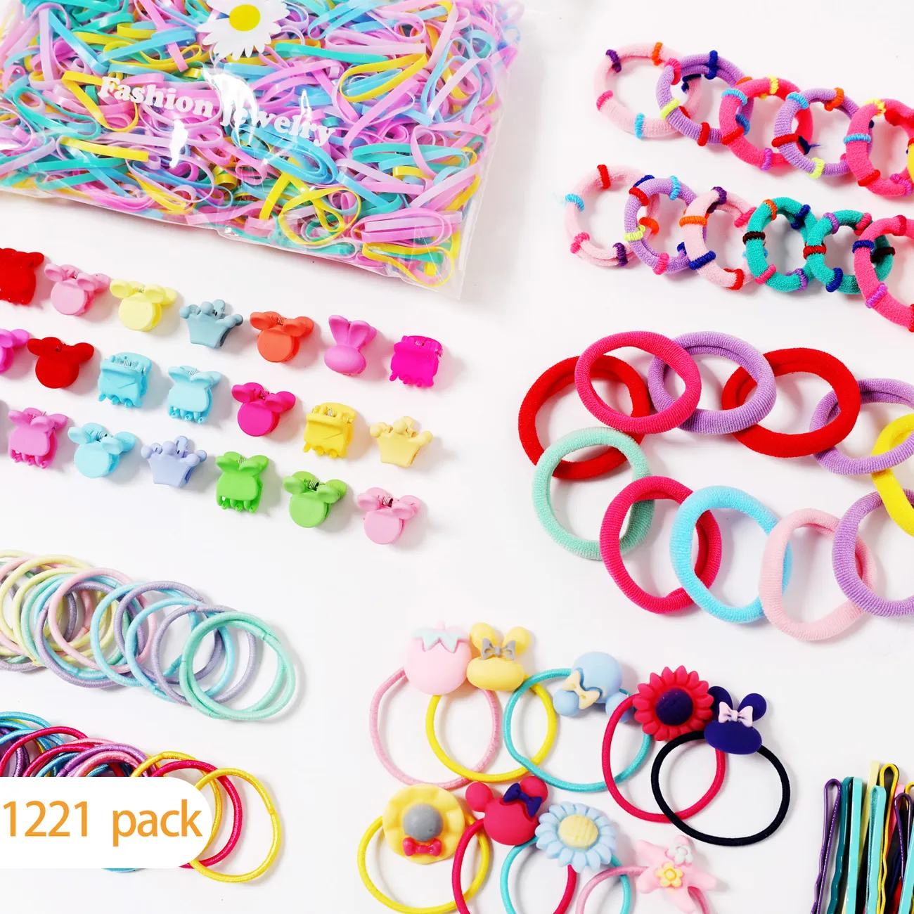 1221er-Pack mehrfarbige Haarschmuck-Sets für Mädchen Farbe-A big image 1