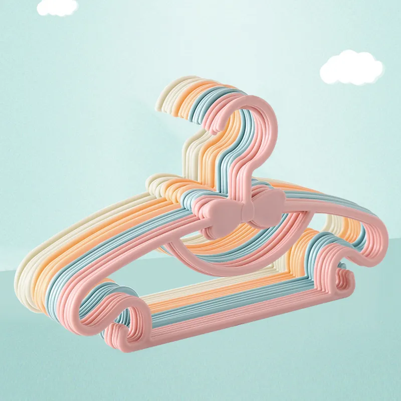 10er-Pack Babybügel aus Kunststoff für Kinder, rutschfeste Kleiderbügel für Wäsche und Schrank rosa big image 1