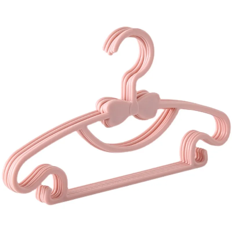 10 pacotes de cabides de bebê de plástico cabides de roupas antiderrapantes para lavanderia e armário Rosa
