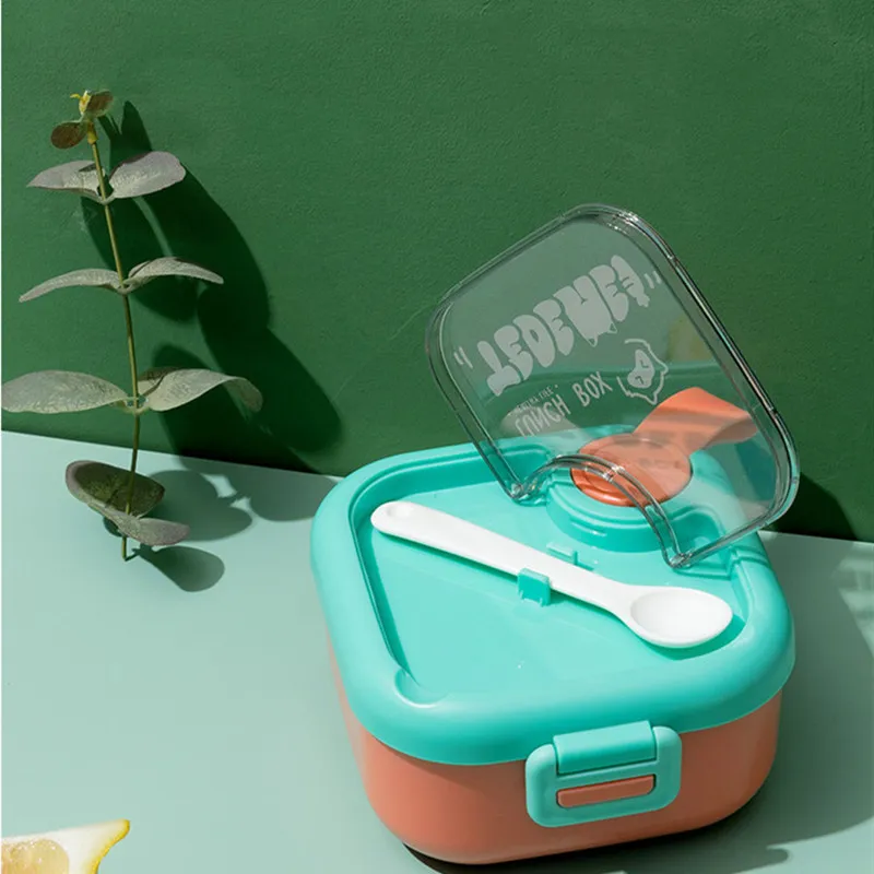 750ML Baby Food Lunch Box with Spoon & Scissor Outdoor Baby Bento Box Food Container Kids Dinnerware Set big image 7