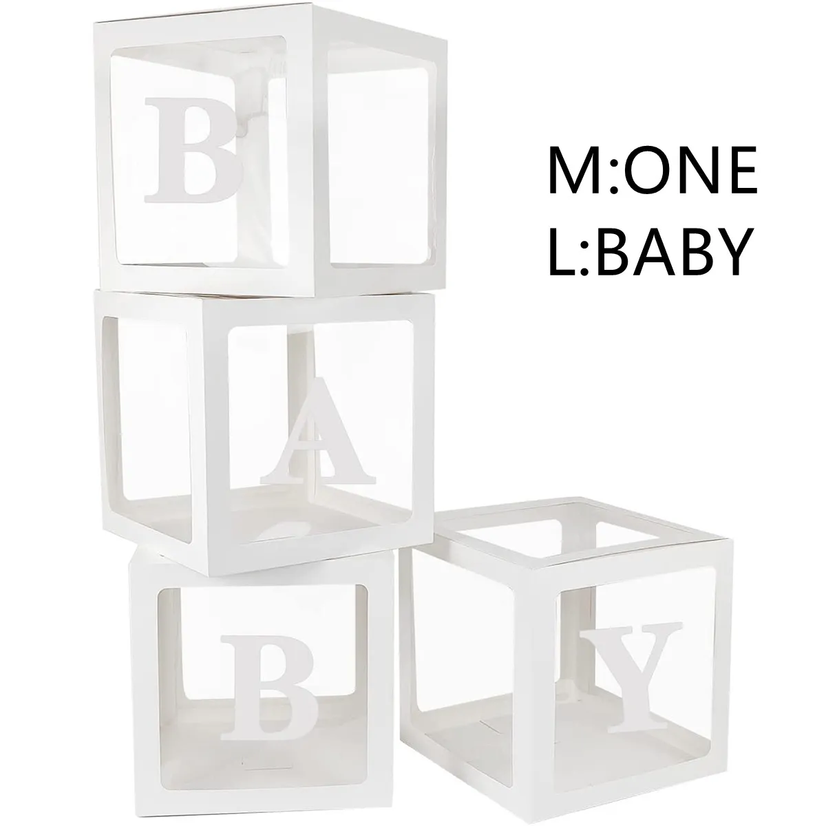 Paquete de 3/4 cajas de baby shower para decoración de fiestas