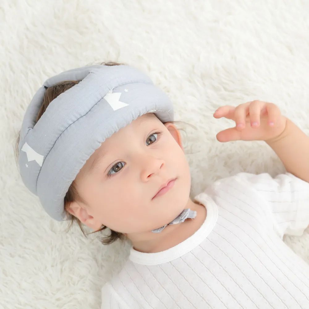 Baby-Kleinkind-Kopfschutzhelm zum Krabbeln, Gehen, Kopfschutz, Anti-Kollisions-Schnürkopfkappe gelb big image 1