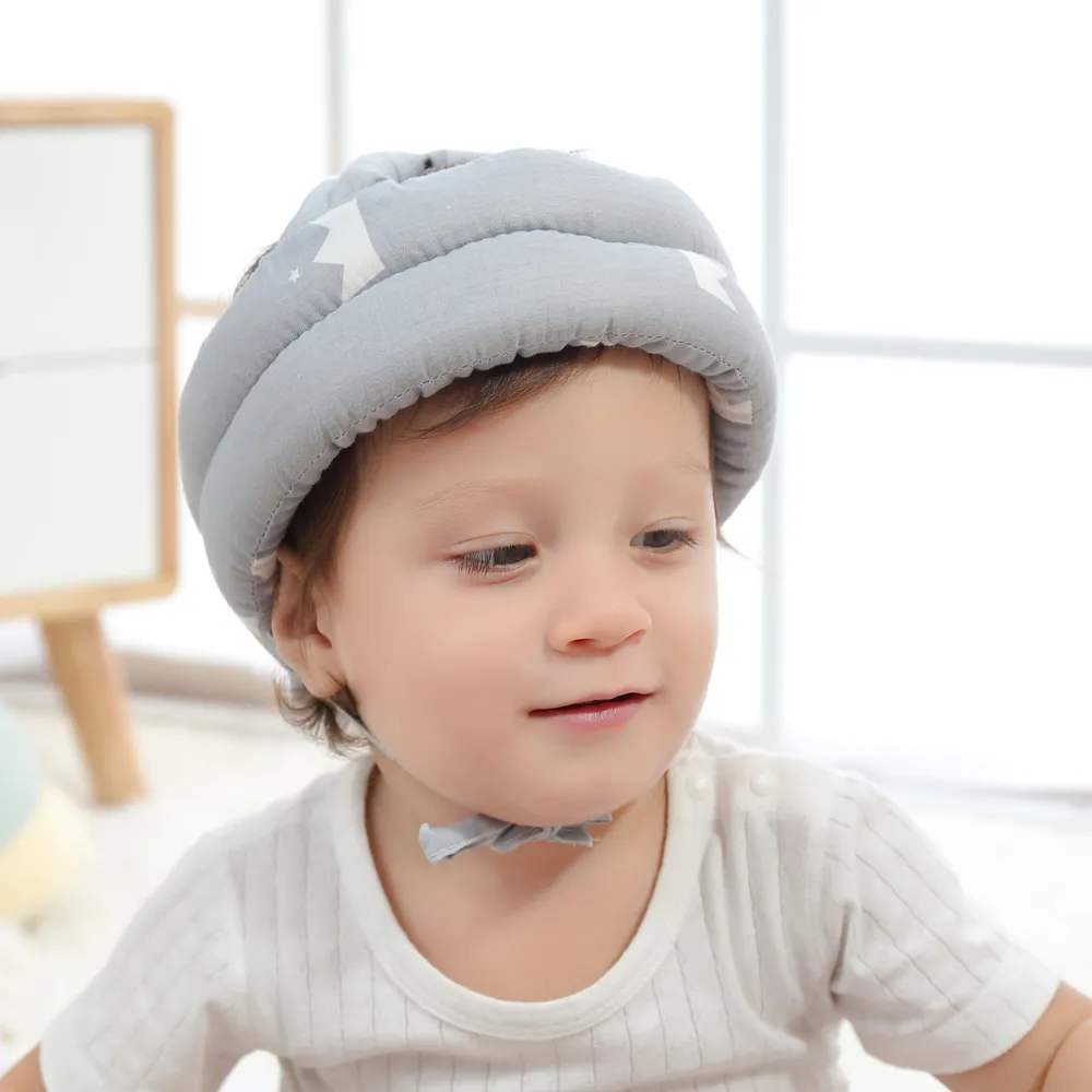 Baby-Kleinkind-Kopfschutzhelm zum Krabbeln, Gehen, Kopfschutz, Anti-Kollisions-Schnürkopfkappe gelb big image 1