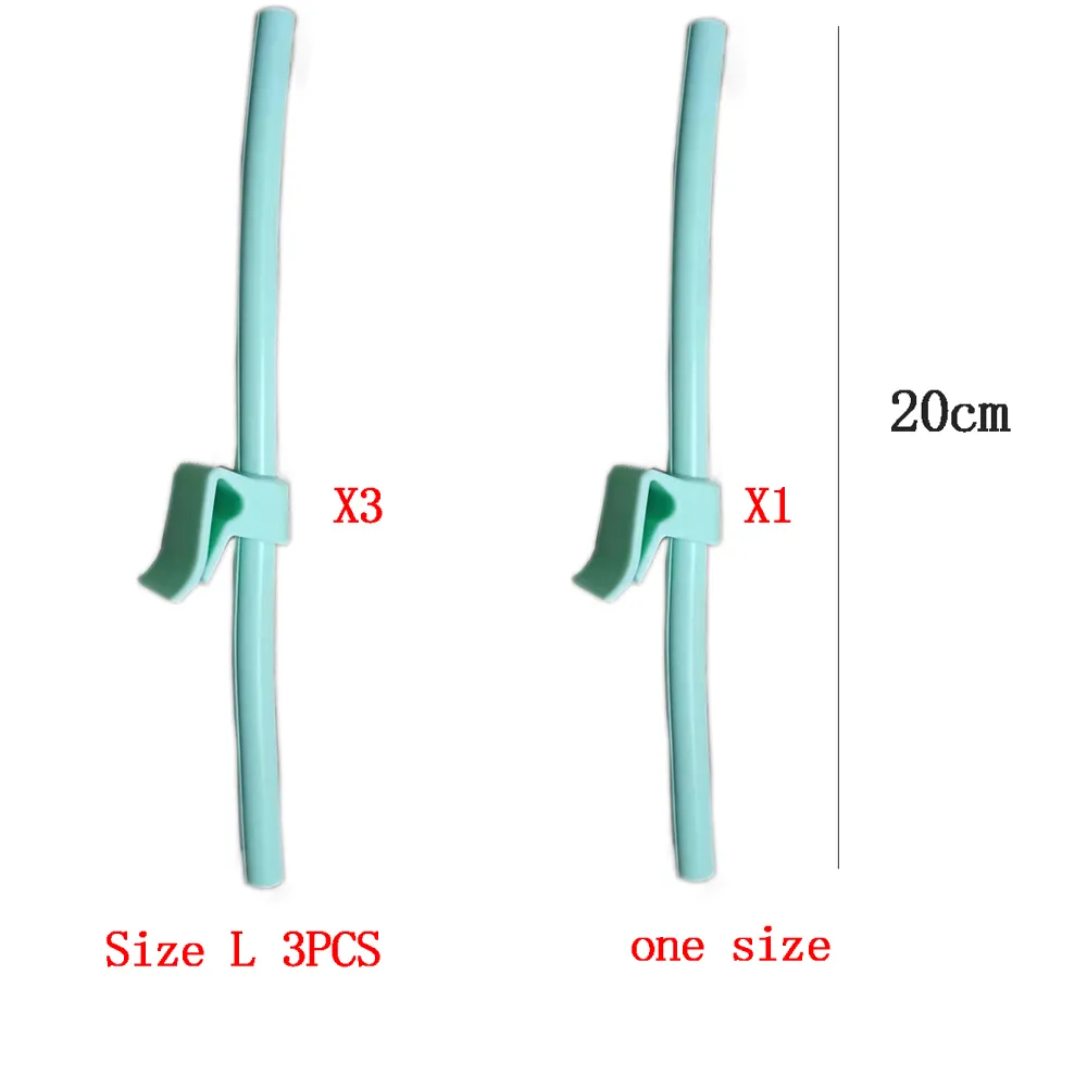 1-pack / 3-pack Silicone Openable and Reusable Baby Drinking Straw with Food Grade BPA Free Toddler Food Accessories for Self-Feeding Training Food Grade BPA Free Light Blue