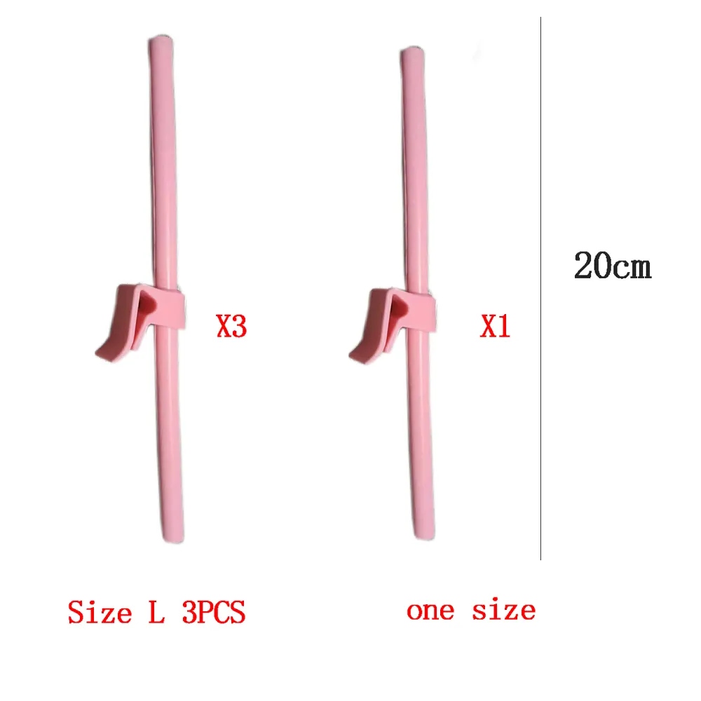 1-pack / 3-pack Silicone Openable and Reusable Baby Drinking Straw with Food Grade BPA Free Toddler Food Accessories for Self-Feeding Training Food Grade BPA Free Pink