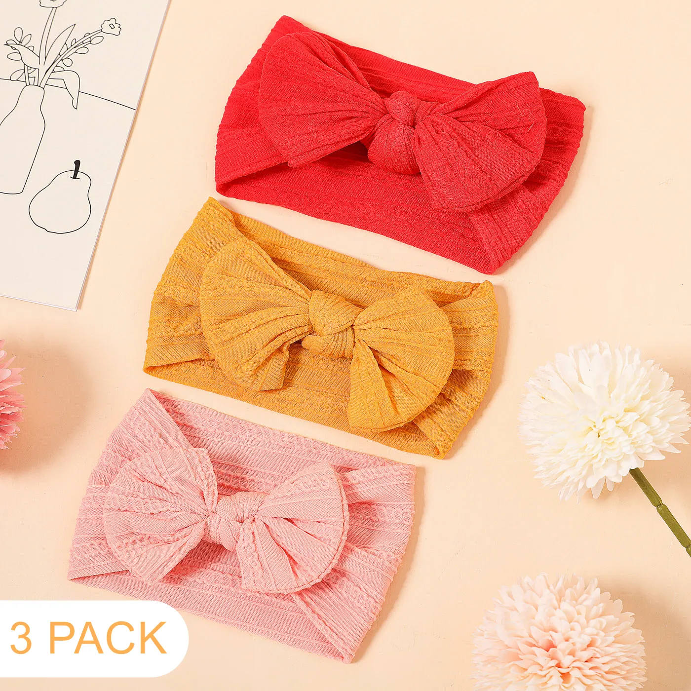 3-pack Solid Bowknot Headband for Girls  image 6