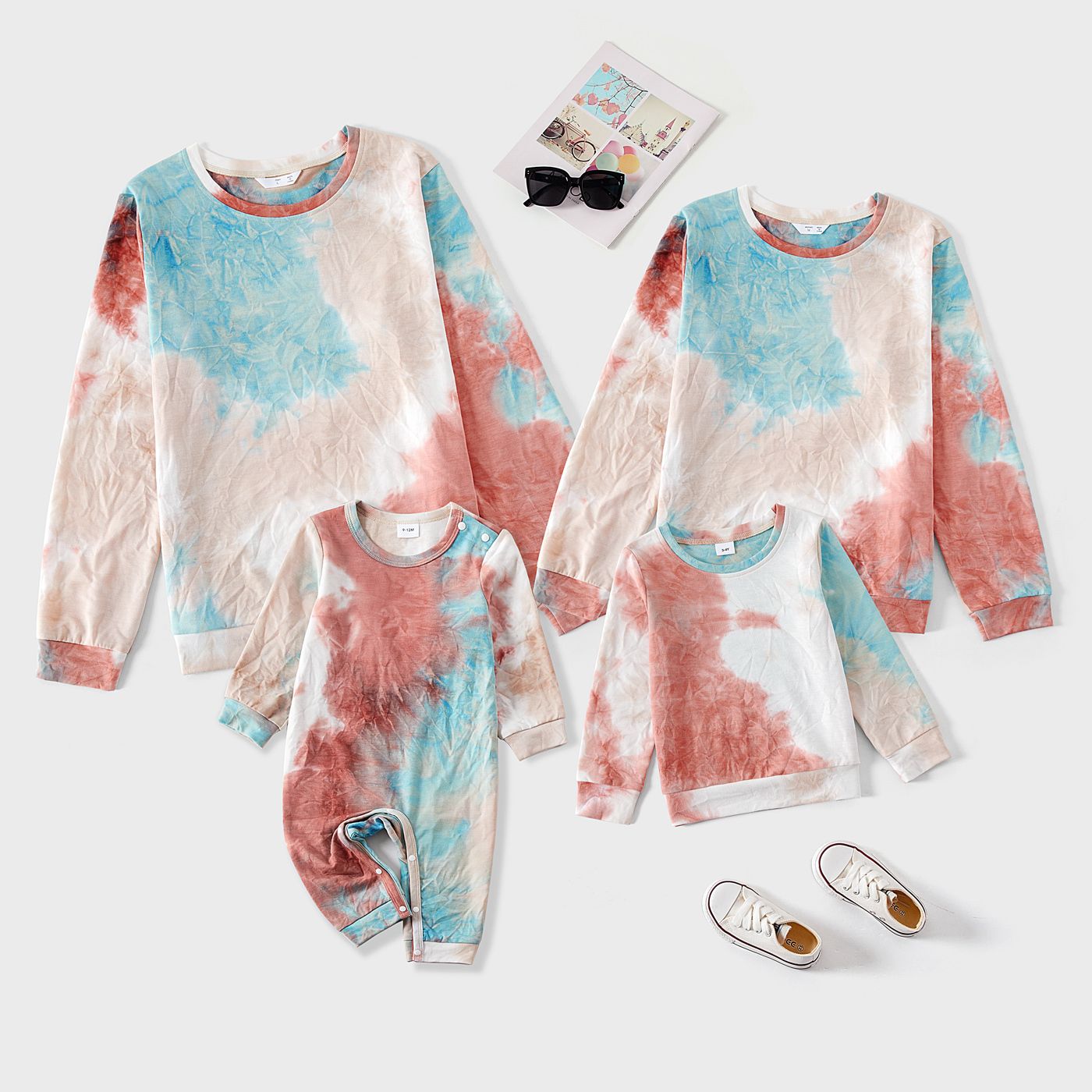 

Family Matching Tie Dye Round Neck Long-sleeve Pullover Sweatshirts